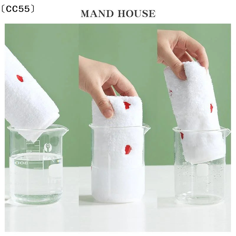Cartoon Embroidery Cotton Hand Towel 30x30cm – Soft & Quick-Dry Face Hand Towel Qst
