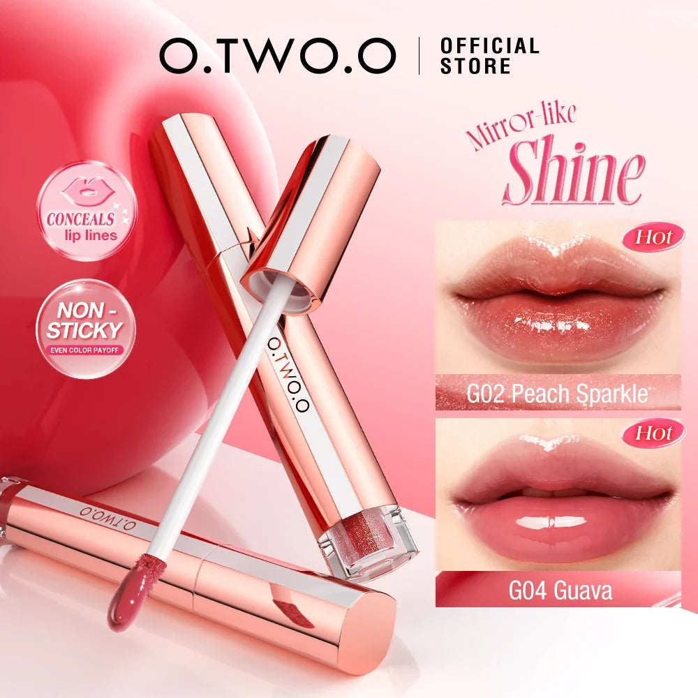 O TWO Liquid Lip Gloss – High-Shine Long-Lasting Finish Liquid Lip Gloss Qme