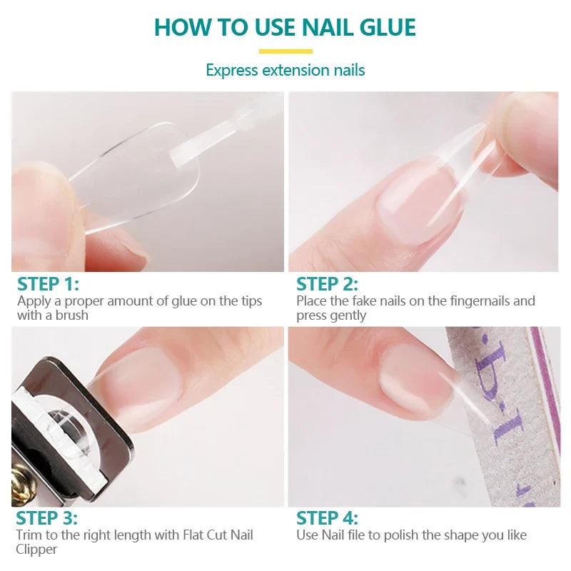Nailpop Nail Glue for False Tips & Acrylic Nail Art | 7ml Nail Adhesive Glue Qme