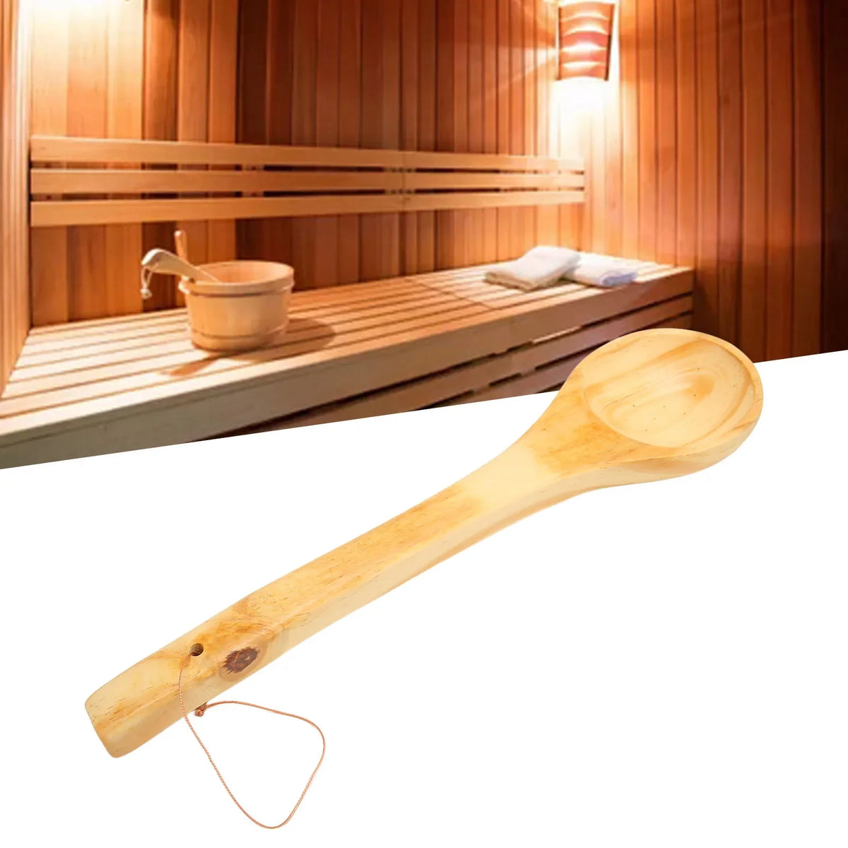 Wooden Sauna Ladle – Large Capacity Long Handle Scoop Wooden Sauna Ladle Qme
