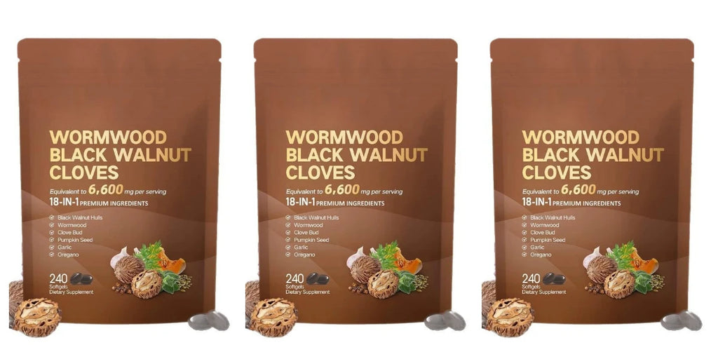 18-in-1 Wormwood Black Walnut Clove Herbal Softgels 240ct Herbal Supplement Qst 3 bags