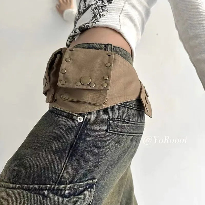 Vintage Hippie Western Canvas Belt – Adjustable Waist Cincher Canvas Waist Belt Qme