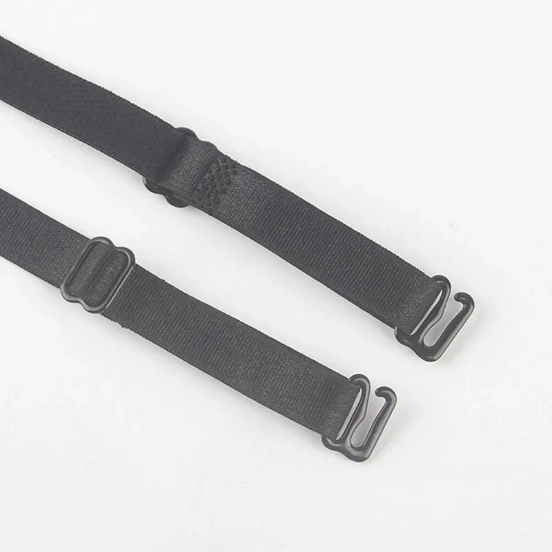Women's Slip-Resistant Double Shoulder Elastic Bra Straps Bra Straps Qme black one size China Mainland