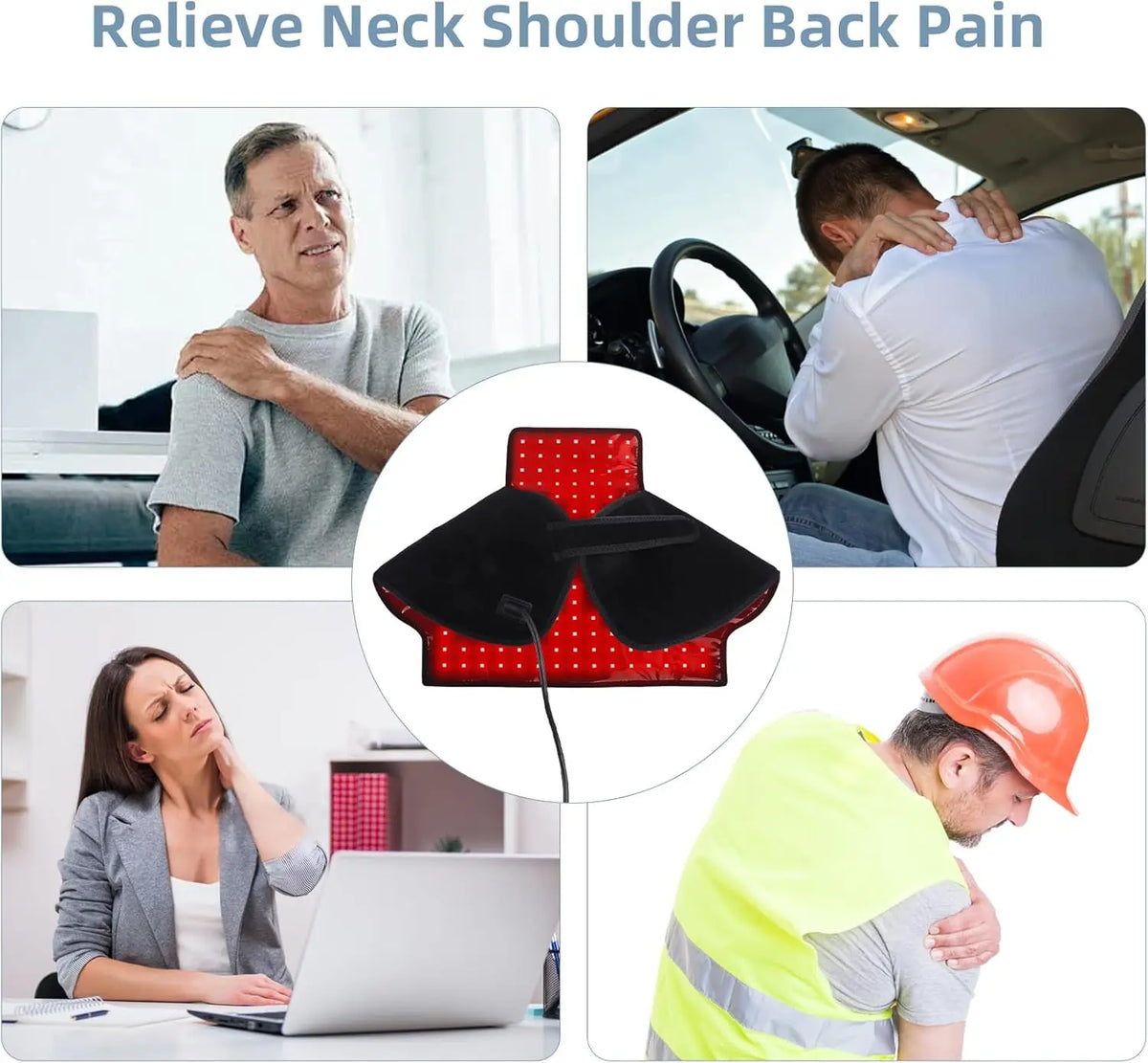 ZONGKUNG Red & Infrared Light Therapy Neck Shoulder Wrap 660 850nm Light Therapy Wrap Qst