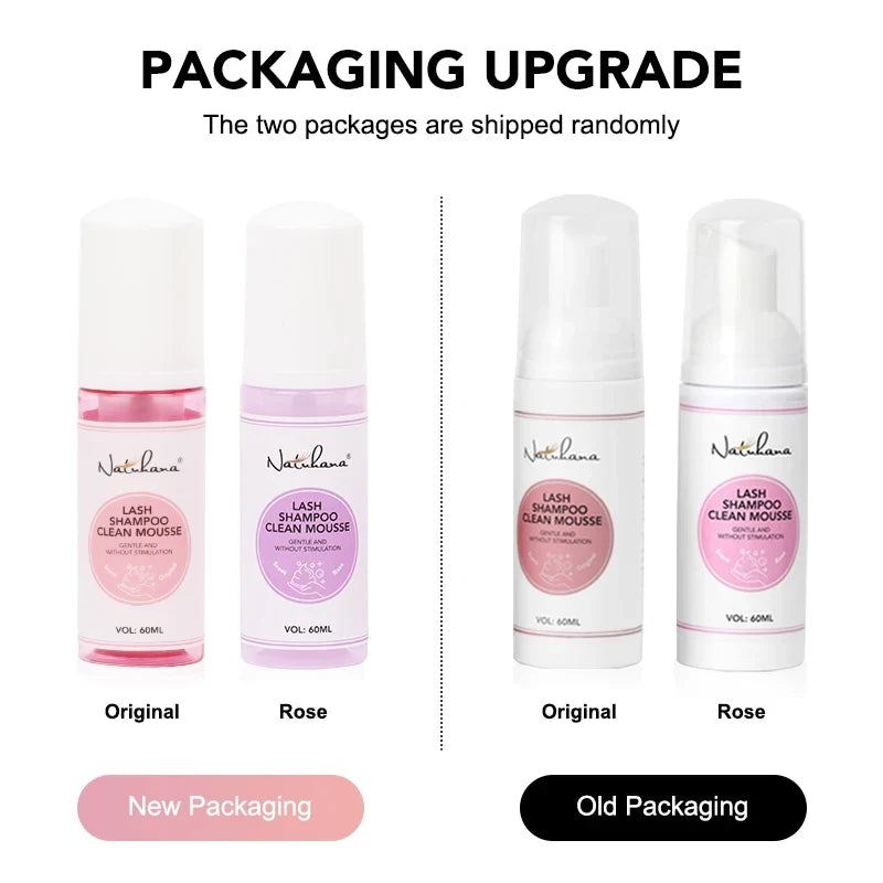 NATUHANA Gentle Lash Cleansing Mousse | 60ml Eyelash Shampoo Lash Cleansing Mousse Qme