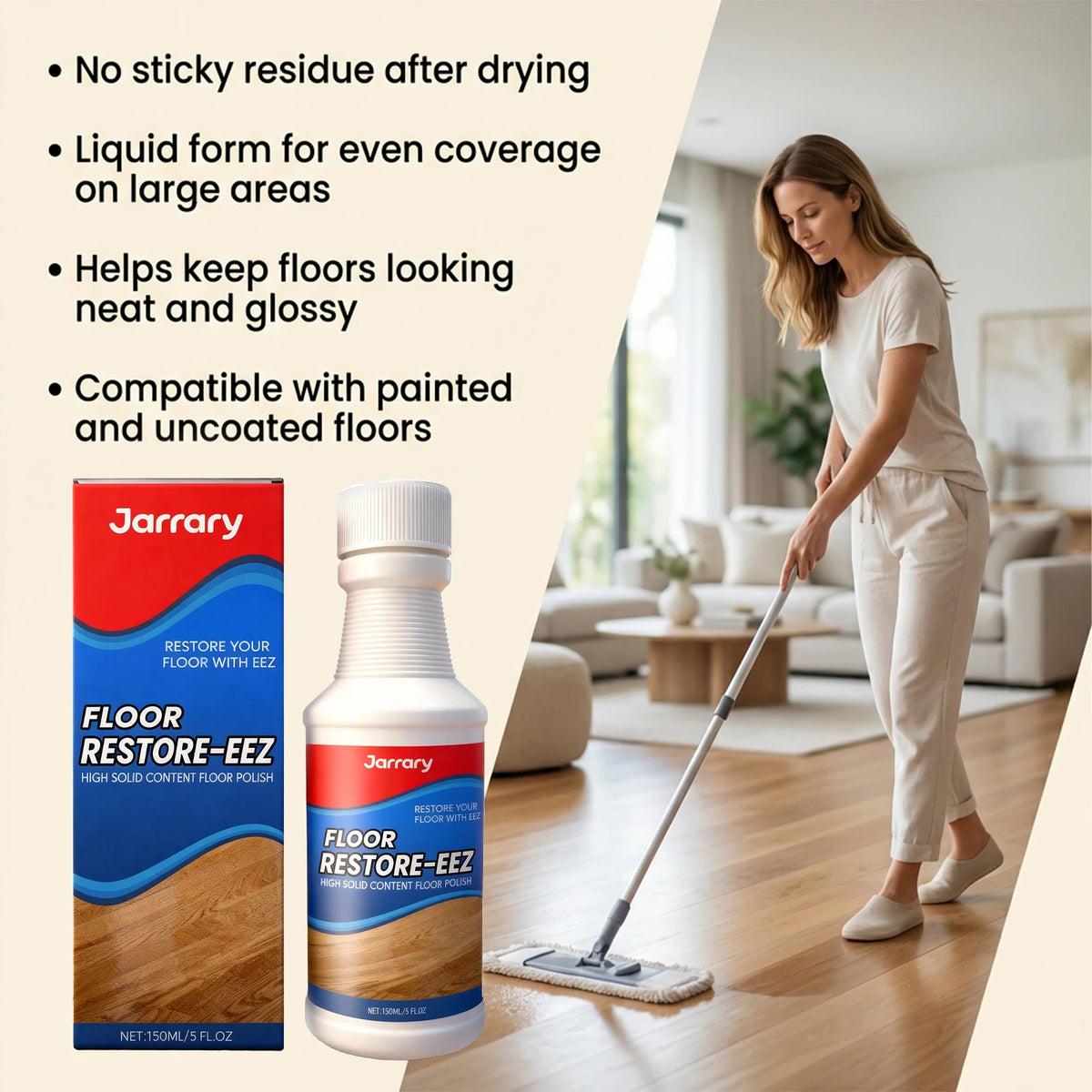 150ml Floor Cleaner – Stain Removal & Gloss Restoring Liquid Floor Cleaner Qst