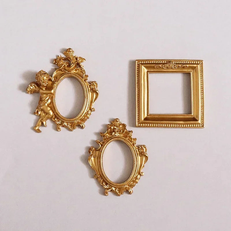 Retro Resin Mini Angel Oval Photo Frame | 6 Colors Decorative Photo Frame Qme