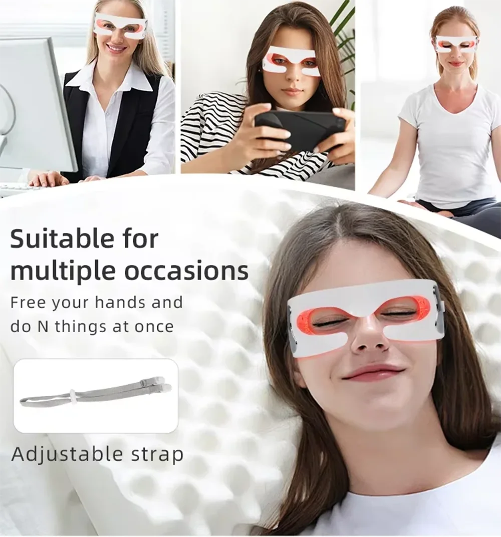 3D LED Eye Massager – Vibration & Photon Therapy Eye Care LED Eye Massager Qst
