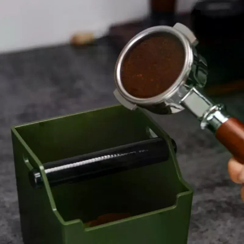 Espresso Knock Box Coffee Grounds Dump Bin | Anti-Slip Espresso Knock Box Qme