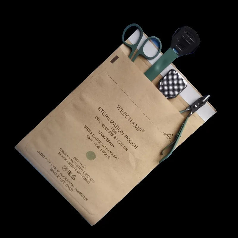 Nail Tool Sterilizer Bags | Kraft Manicure Sanitizing Pouches 50pc Nail Sterilizer Bags Qme