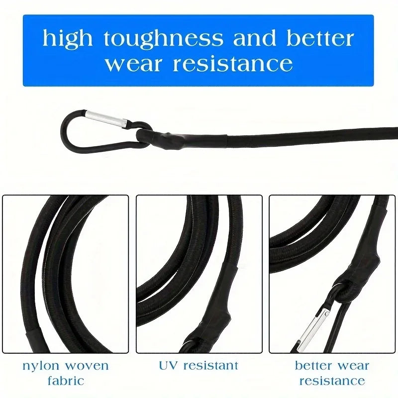 Heavy-Duty Bungee Cord with Hook – Elastic Rope for Camping Bungee Cord & Strap Qme