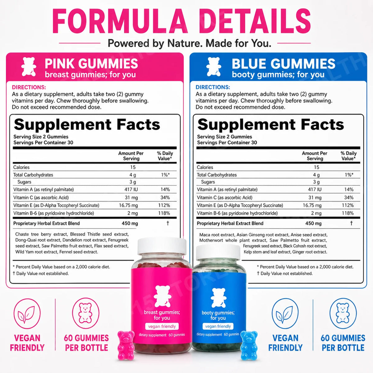 Women's Multivitamin Gummies | Herbal Extracts & Vitamins 60ct Multivitamin Gummies Qst