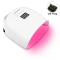 86W Cordless Rechargeable UV LED Nail Lamp – 52 LEDs, LCD Timer UV LED Nail Lamp Qst White US Plug