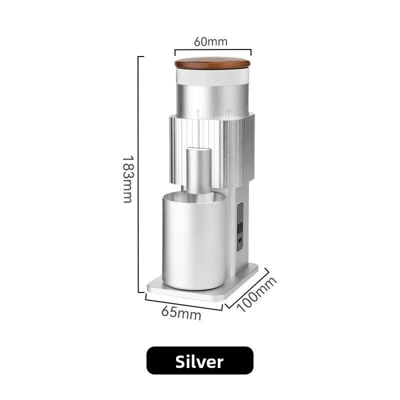 HAOYUNMA Rechargeable Conical Burr Coffee Grinder – All-Metal Electric Coffee Grinder Qst Light Grey