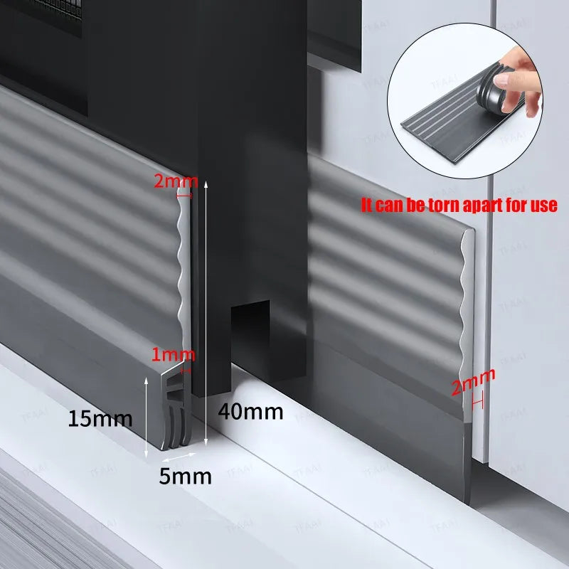 TPE Self-Adhesive Window Door Seal Strip 2M/4M Weatherstrip Window Seal Strip Qme Dark Grey 2M 3Pcs