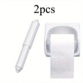 Spring-Loaded Auto Toilet Paper Holder – Tool-Free Install Toilet Paper Holder Qme white