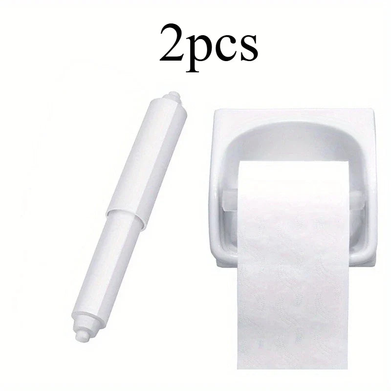 Spring-Loaded Auto Toilet Paper Holder – Tool-Free Install Toilet Paper Holder Qme white