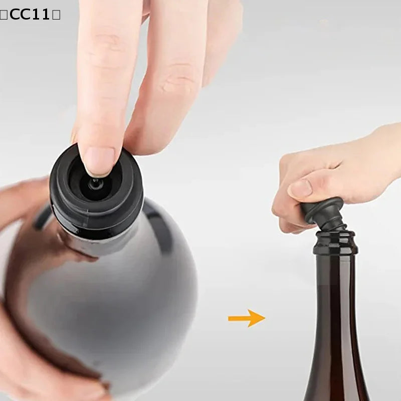 Stainless Steel Vacuum Wine Stopper & Manual Pump Saver Wine Stopper Qme