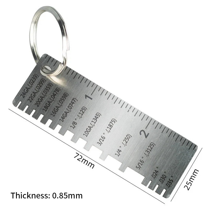 Stainless Steel Thickness Gauge – Wood, Metal & Leather Tool Thickness Gauge Tool Qme