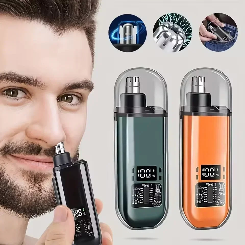 2-in-1 Rechargeable Electric Nose & Ear Hair Trimmer for Men Nose & Ear Trimmer Qme