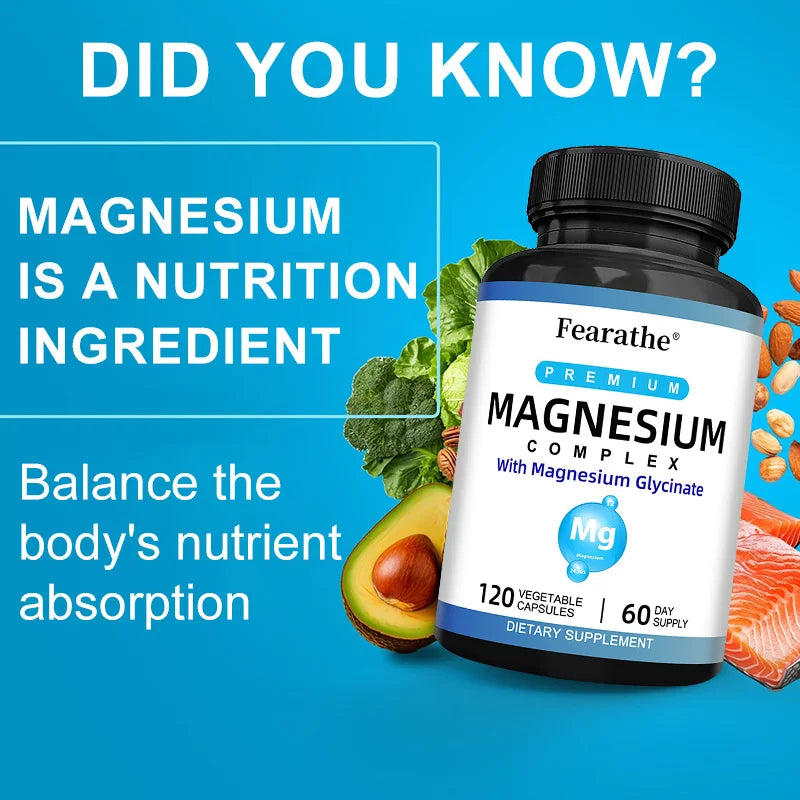 Magnesium Complex Capsules – Oxide, Glycinate & Vitamin B6 Magnesium Supplement Qst