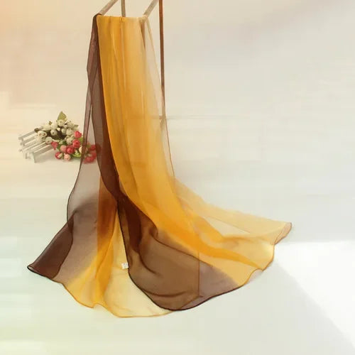 Women's Gradient Chiffon Scarf Long Wrap Shawl – 8 Colors Chiffon Wrap Scarf Qme