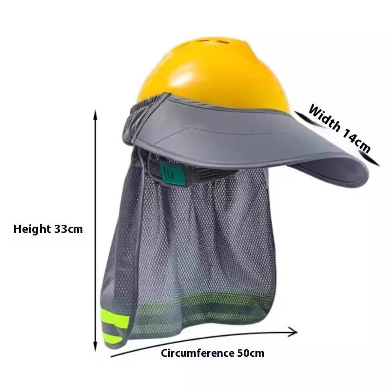 Safety Hard Hat Sun Shade Neck Shield – Reflective Brim Hard Hat Sun Shield Qme