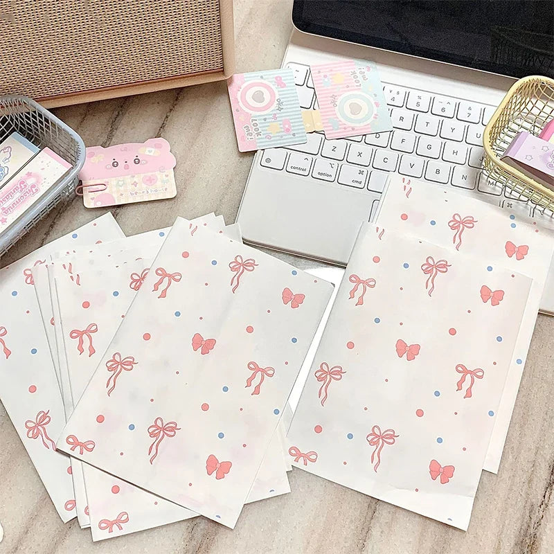 Pink Bowknot Heart Paper Gift Bags – Craft Wrapping 12×17cm Gift Paper Bags Qme Default Title