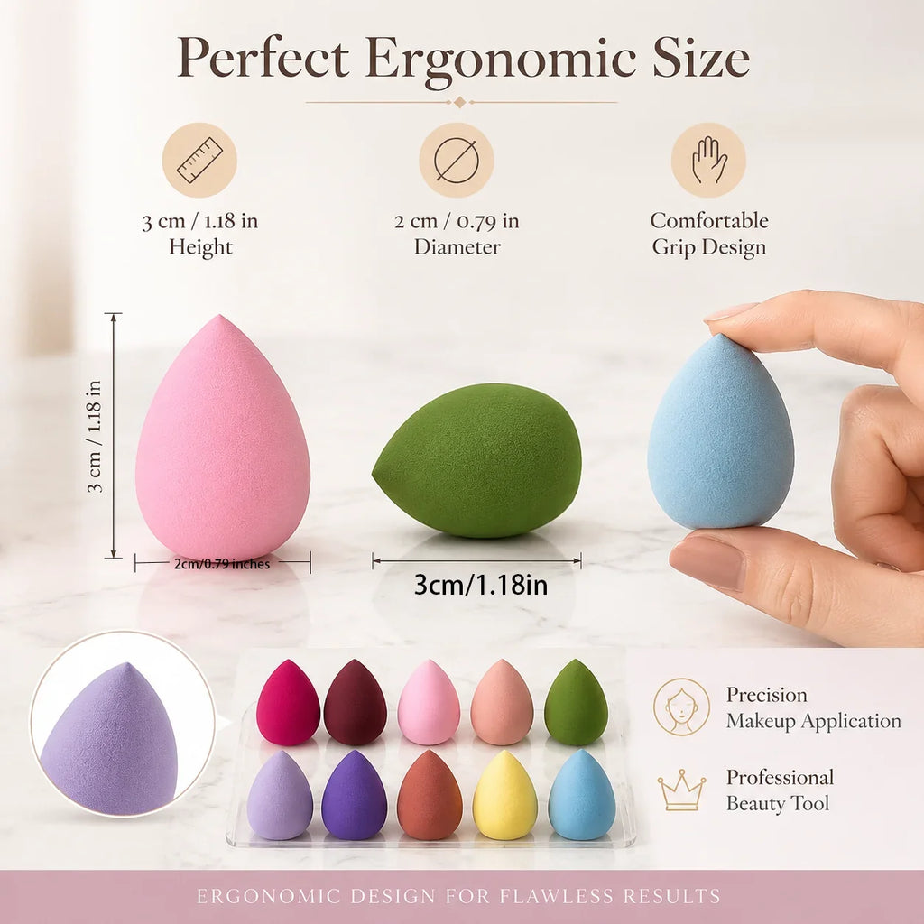 10 Mini Mixed Makeup Sponges & Puffs – DIY Concealer Tools Makeup Sponge Set Qme