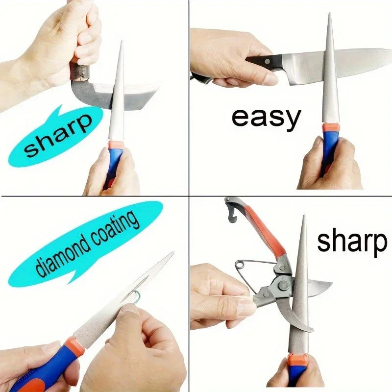 Dual-Sided Diamond Sharpening Stone for Knives & Scissors Diamond Sharpening Stone Qme
