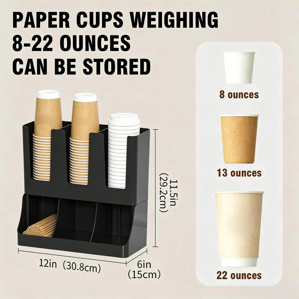 6-Compartment Wall Mount Coffee Station Organizer for Pods Coffee Station Organizer Qme