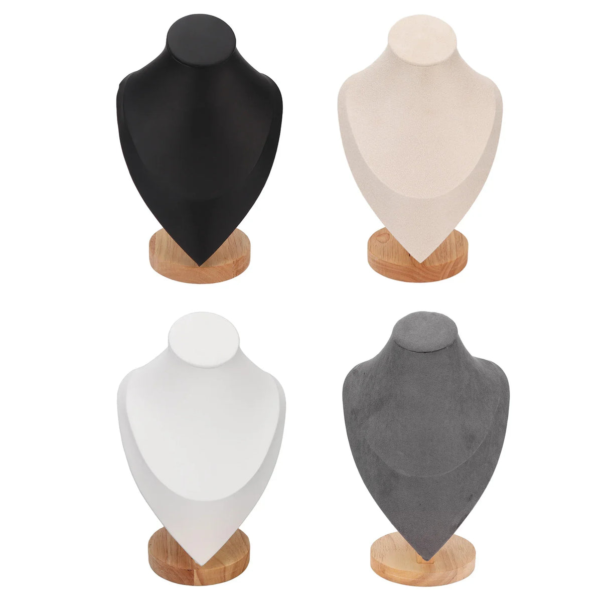Elegant Wood Necklace Bust Stand | Jewelry Display Holder Jewelry Display Stand Qme