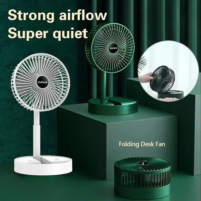 Mini Adjustable Rechargeable Desk Fan – USB Portable Portable Desk Fan Qme