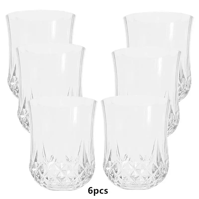 Diamond Cut Plastic Wine Cups | European Retro Style 3oz Plastic Wine Cups Qme A2