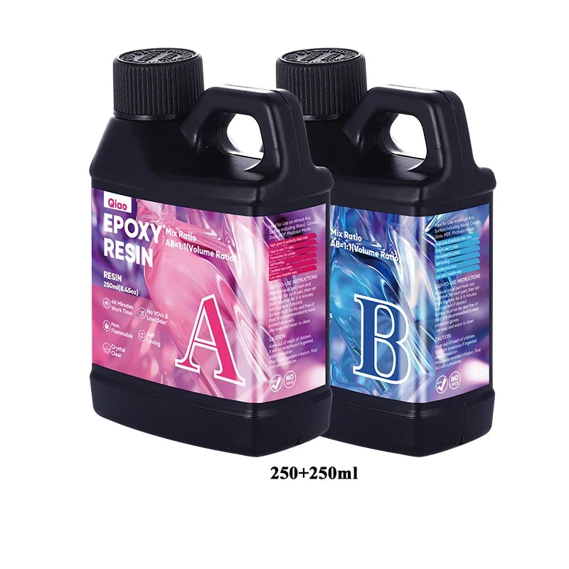 Ultra Clear Fast-Drying Epoxy Resin 1:1 Ratio | Heat Resistant Epoxy Resin Kit Qme 250ml 250ml