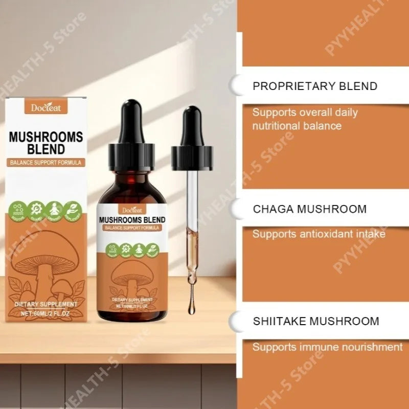 Mushroom Tincture Drops – Chaga Reishi Cordyceps Blend 60ml Mushroom Tincture Qst
