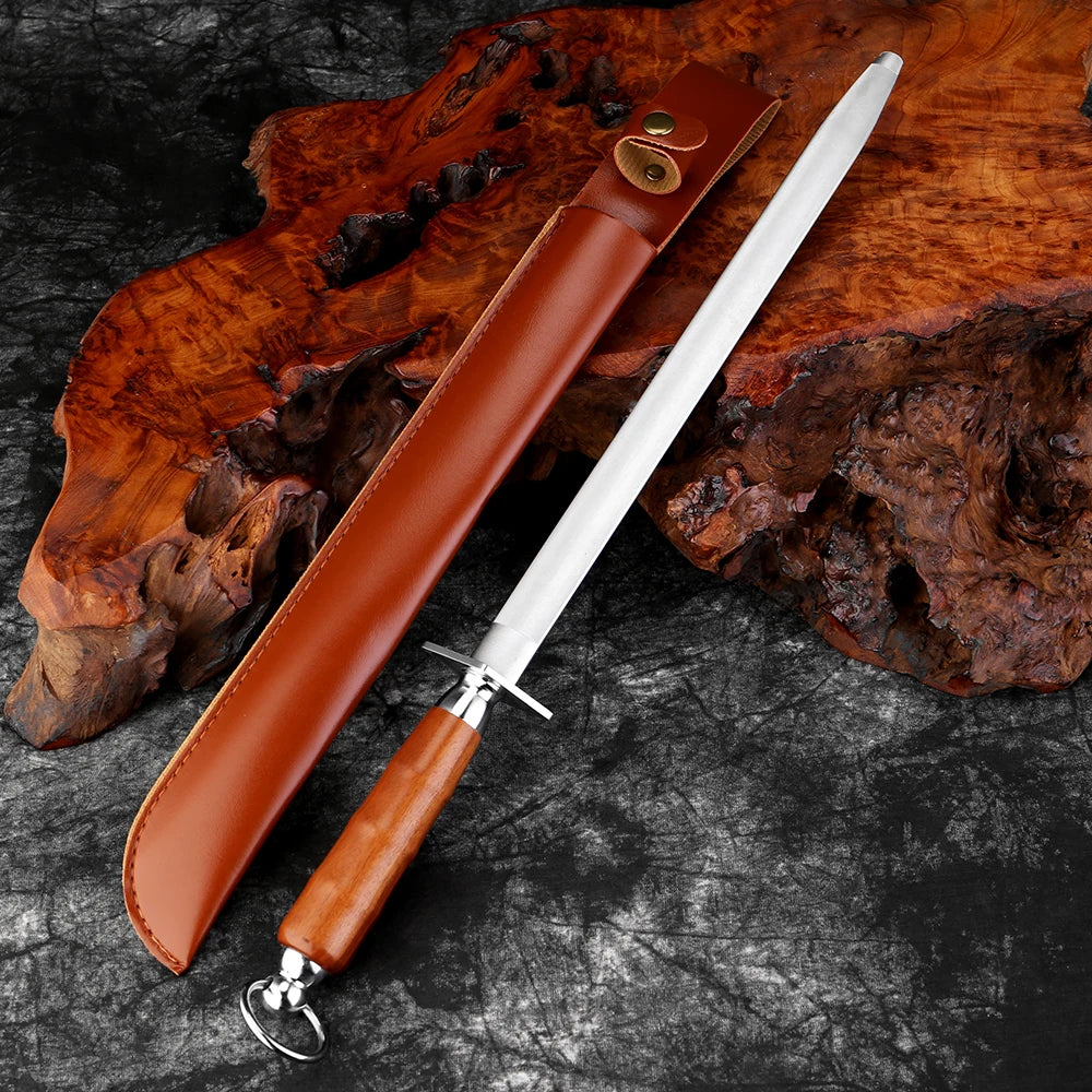 XITUO 12" Carbon Steel Knife Honing Rod | Professional Knife Honing Rod Qst