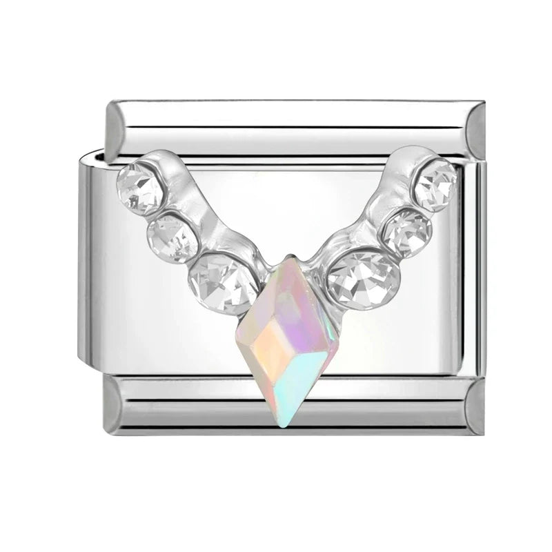 Zircon Italian Charm Links – Heart Bow Butterfly Star 9mm