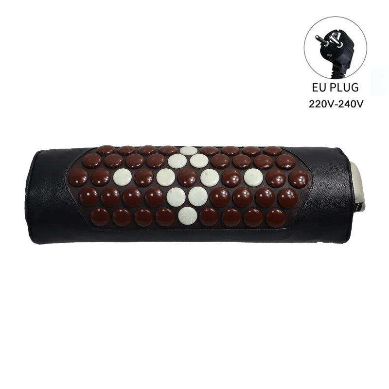 Jade & Tourmaline Hot Stone Neck Massage Pillow | 30–70°C Heat Neck Massage Pillow Qst EU Plug