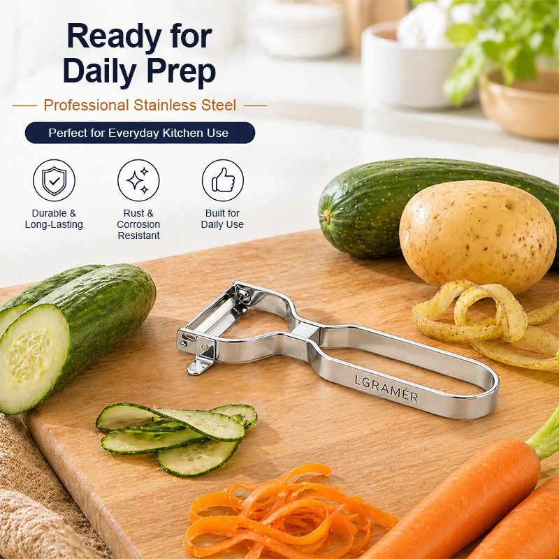Y Stainless Steel Fruit & Vegetable Peeler – 90° Swivel Blade Vegetable Peeler Qst