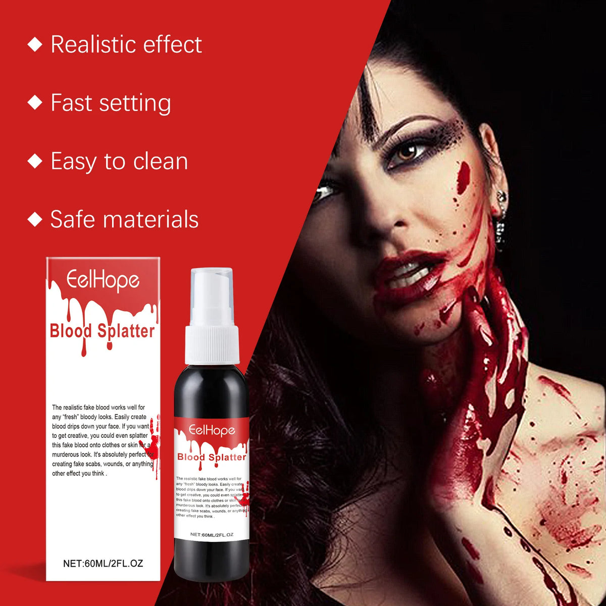 Halloween Fake Blood Spray – Realistic Costume Body Paint Halloween Body Paint Qst