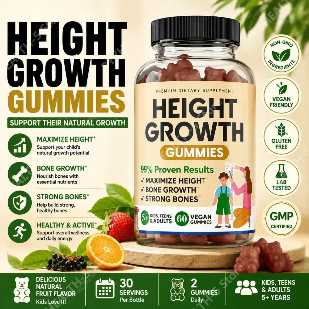 Kids & Teens Bone Gummies – Calcium, Zinc, Magnesium, K2, D3 | 60ct Kids Vitamin Gummies Qst