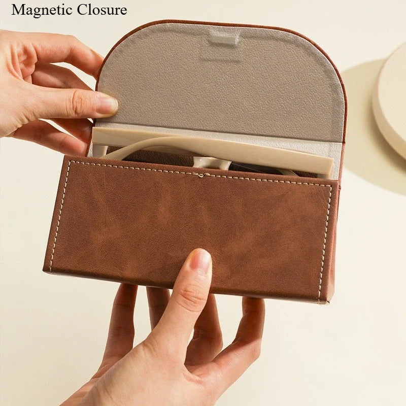 Premium PU Leather Large Capacity Men's Eyeglass Case Eyeglass Case Qme