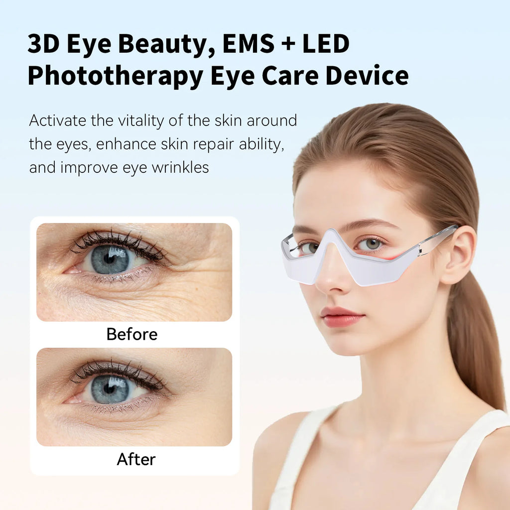 3D EMS Microcurrent Eye Massager – Red LED Beauty Device Eye Beauty Massager Qst