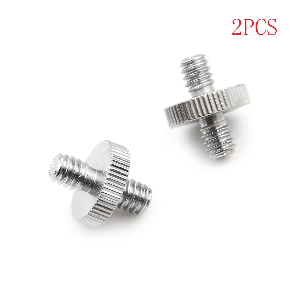 1/4"-20 Male Double-Head Threaded Screw Adapter 2-Pack Threaded Screw Adapter Qme One Size