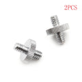 1/4"-20 Male Double-Head Threaded Screw Adapter 2-Pack Threaded Screw Adapter Qme One Size