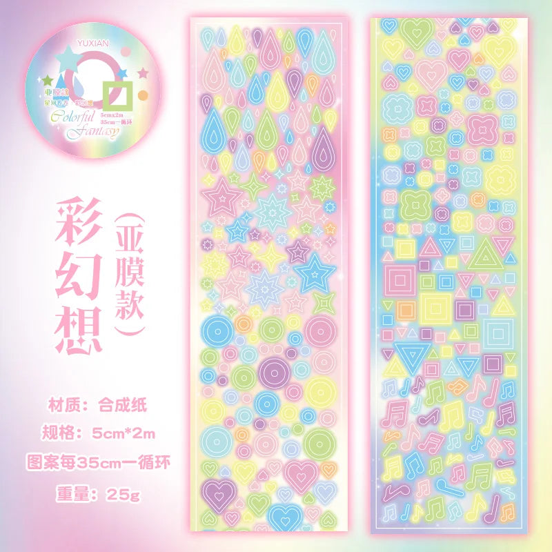 Y2K Glitter Decorative PET Tape for Planners & Scrapbooks Decorative Craft Tape Qme B HOT SALE