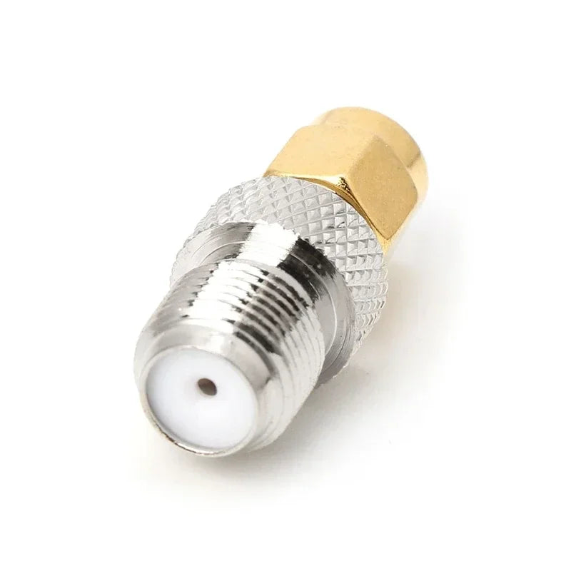 RF Coax F-Type to SMA Female Adapter – Straight Gold Plated RF Coax Adapter Qme