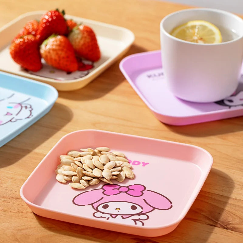 Hello Kitty Kuromi Cartoon Bone Dish & Fruit Plate | 4 Colors Cartoon Novelty Plate Qme