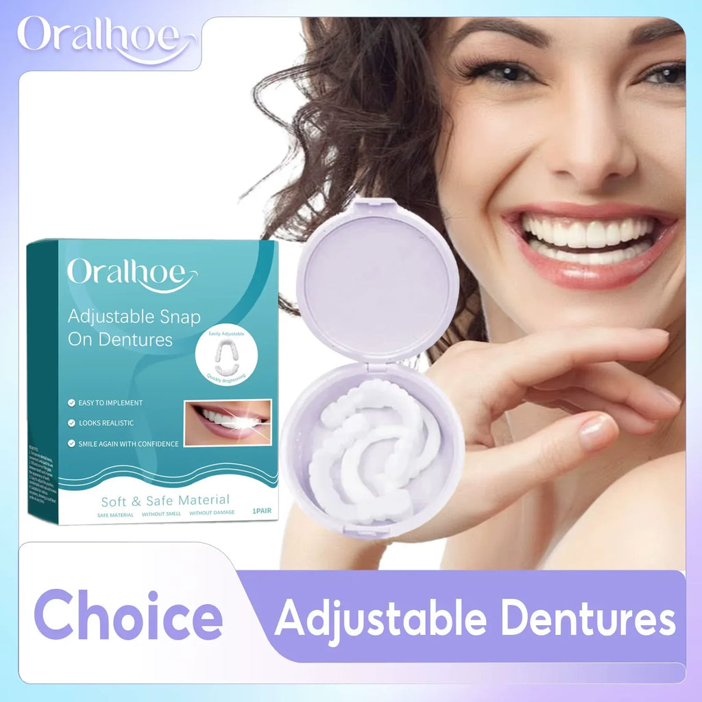 Snap-On Temporary Denture Veneers Upper & Lower – Perfect Smile Temporary Dental Veneers Qme